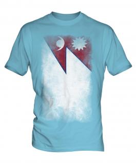 Nepal Faded Flag Mens T-Shirt
