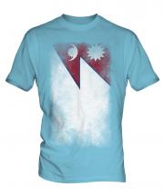 Nepal Faded Flag Mens T-Shirt