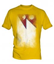 Nepal Faded Flag Mens T-Shirt