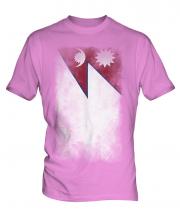 Nepal Faded Flag Mens T-Shirt