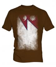Nepal Faded Flag Mens T-Shirt