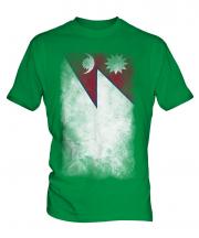 Nepal Faded Flag Mens T-Shirt