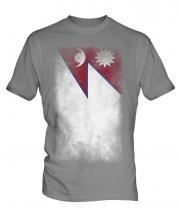 Nepal Faded Flag Mens T-Shirt