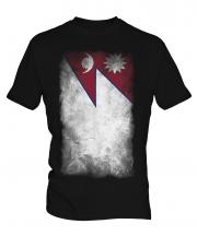 Nepal Faded Flag Mens T-Shirt
