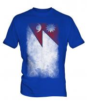 Nepal Faded Flag Mens T-Shirt