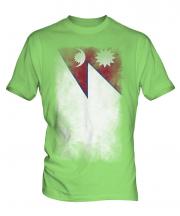 Nepal Faded Flag Mens T-Shirt