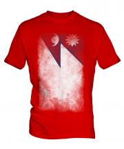Nepal Faded Flag Mens T-Shirt