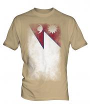 Nepal Faded Flag Mens T-Shirt
