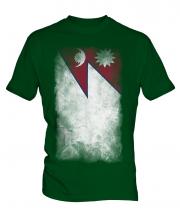 Nepal Faded Flag Mens T-Shirt