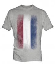 Netherlands Faded Flag Mens T-Shirt