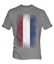Netherlands Faded Flag Mens T-Shirt
