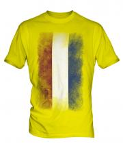 Netherlands Faded Flag Mens T-Shirt