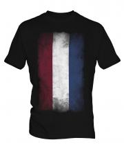 Netherlands Faded Flag Mens T-Shirt