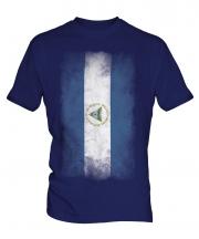 Nicaragua Faded Flag Mens T-Shirt