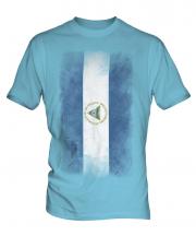 Nicaragua Faded Flag Mens T-Shirt