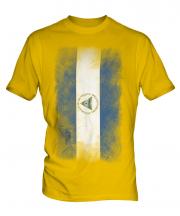 Nicaragua Faded Flag Mens T-Shirt