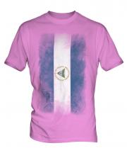 Nicaragua Faded Flag Mens T-Shirt