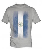 Nicaragua Faded Flag Mens T-Shirt