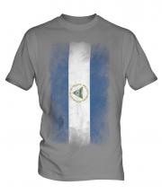 Nicaragua Faded Flag Mens T-Shirt