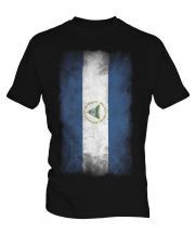 Nicaragua Faded Flag Mens T-Shirt