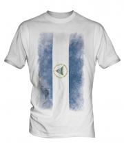 Nicaragua Faded Flag Mens T-Shirt