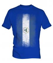Nicaragua Faded Flag Mens T-Shirt