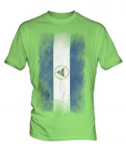 Nicaragua Faded Flag Mens T-Shirt