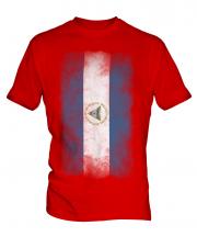 Nicaragua Faded Flag Mens T-Shirt