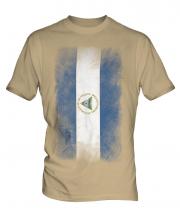 Nicaragua Faded Flag Mens T-Shirt