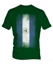 Nicaragua Faded Flag Mens T-Shirt