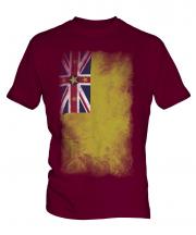 Niue Faded Flag Mens T-Shirt