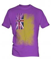 Niue Faded Flag Mens T-Shirt