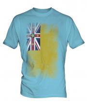 Niue Faded Flag Mens T-Shirt
