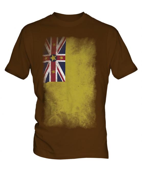 Niue Faded Flag Mens T-Shirt