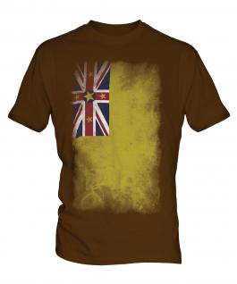 Niue Faded Flag Mens T-Shirt