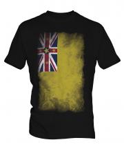 Niue Faded Flag Mens T-Shirt