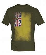 Niue Faded Flag Mens T-Shirt