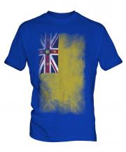 Niue Faded Flag Mens T-Shirt