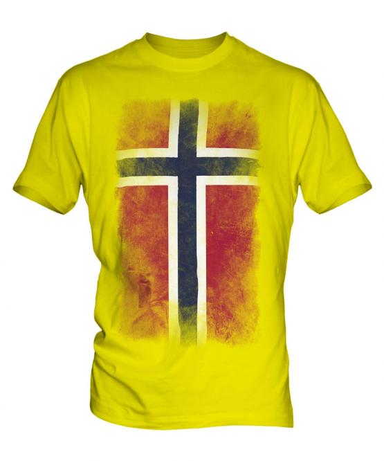 Norway Faded Flag Mens T-Shirt