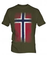 Norway Faded Flag Mens T-Shirt