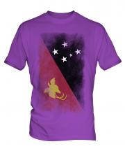 Papua New Guinea Faded Flag Mens T-Shirt