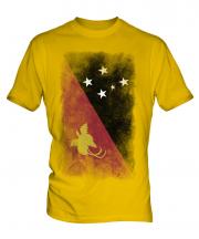 Papua New Guinea Faded Flag Mens T-Shirt