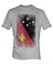 Papua New Guinea Faded Flag Mens T-Shirt