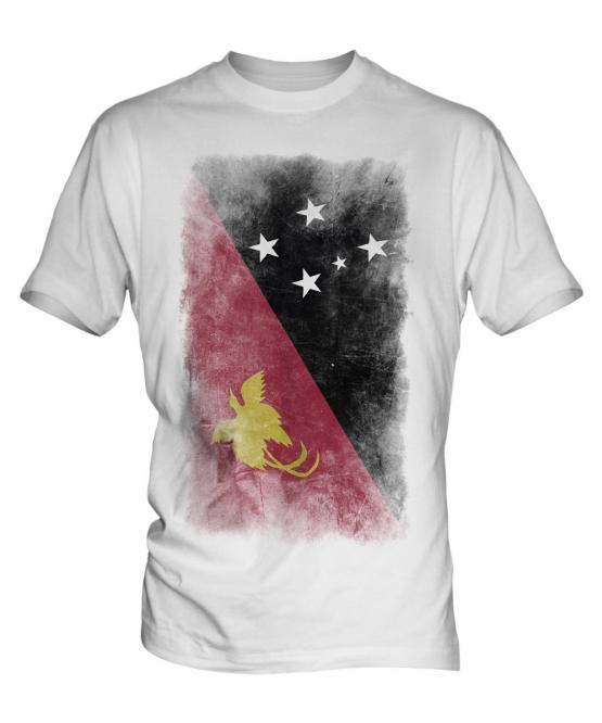 Papua New Guinea Faded Flag Mens T-Shirt