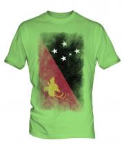 Papua New Guinea Faded Flag Mens T-Shirt