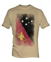 Papua New Guinea Faded Flag Mens T-Shirt