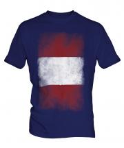 Peru Faded Flag Mens T-Shirt