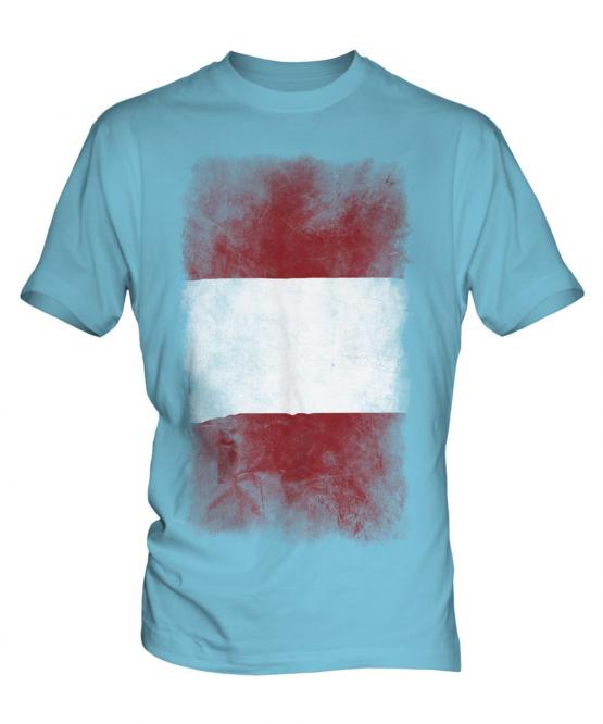 Peru Faded Flag Mens T-Shirt