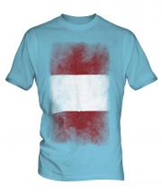 Peru Faded Flag Mens T-Shirt