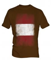 Peru Faded Flag Mens T-Shirt